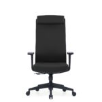 Silla ejecutiva NEW ELEGANCE en colores negro y gris con cabecero ajustable, soporte lumbar y brazos 4D